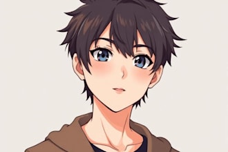 illustration of a anime character and original character