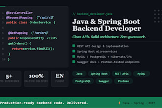 develop java spring boot rest api and backend services