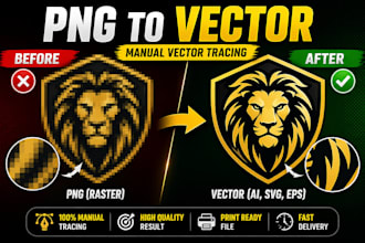 manually convert png to vector, redraw logo in high quality