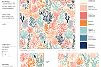 create textile patterns and prepare print ready artwork