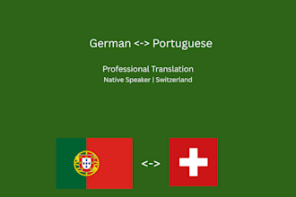 translate your texts professionally german to portuguese