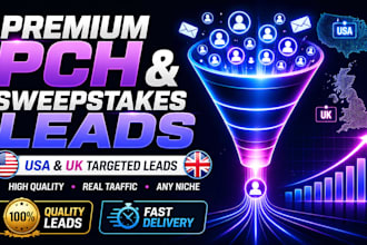 premium first hit p c h leads, sweeps takes leads, USA, UK or any niche