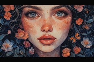 watercolor portrait painting, photo to watercolor portrait