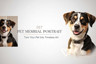 draw pet memorial portrait, realistic portrait, animal drawing, custom art