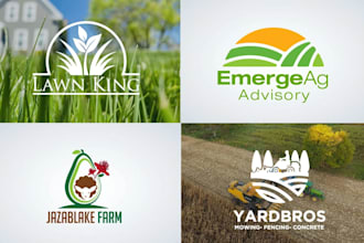 do landscape lawn care irrigation eco garden tree nature agriculture mowing logo
