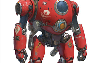 design sci fi mecha and robot concept art