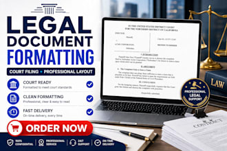 professionally format your legal documents for court filing and compliance