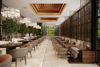 design commercial interior for office, restaurant, and retail space