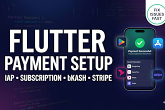 integrate in app purchase, subscription and payment gateway in flutter app