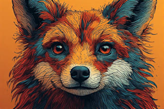 create a colorful animal pop art and portraits art for you