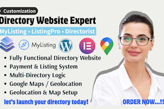 setup and develop directory website using mylisting listingpro or directorist