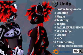 create custom vrchat furry avatar vr avatar 3d anime character vrc furry nsfw