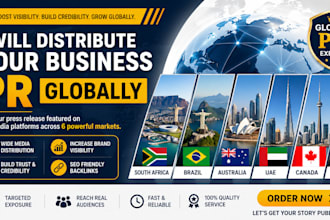 distribute your business PR in south africa, brazil, australia, uae, canada, UK