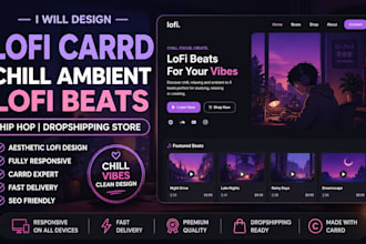 design lofi carrd chill ambient lofi beats hip hop dropshipping store