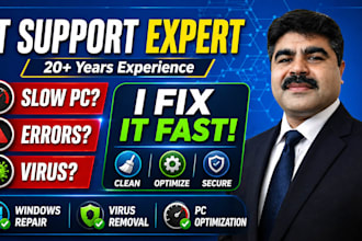 provide expert IT support, fix PC issues, remove viruses, and speed up your PC