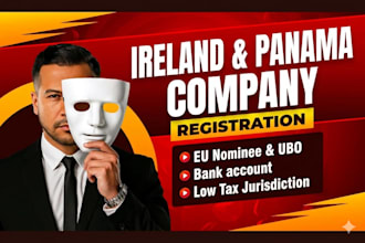 do company registration in ireland, bvi, panama, cayman with eu nominee ,belize