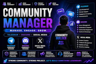 be your crypto community manager for telegram, discord, and social media