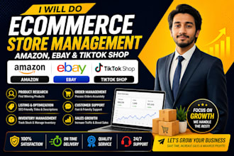 do ecommerce store management for amazon, ebay and tiktok shop
