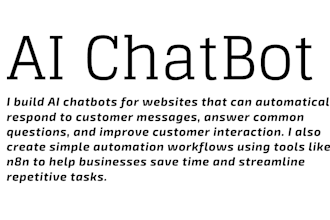 build an ai chatbot to handle customer messages and automate responses