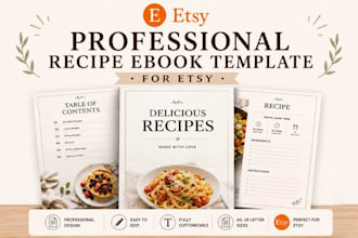 design recipe ebook templates for etsy food and beverage shops