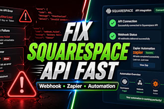 fix squarespace api integration, webhook, zapier automation