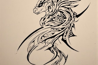 create a professional tribal tattoo design