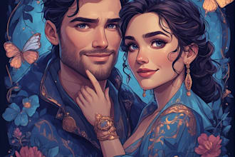 draw a beautiful couple portrait