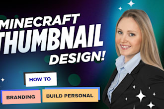 design professional minecraft youtube thumnail