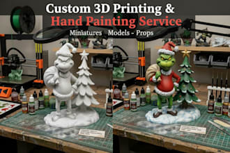 3d print and paint custom miniatures, dnd, warhammer, anime figures