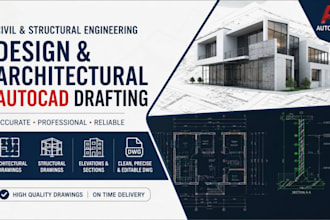 do civil engineering and autocad drafting for construction projects