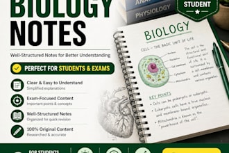 create clear biology notes for students and exams