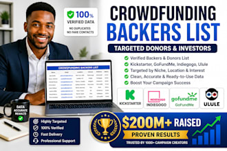 generate verified donor and backer lists for your crowdfunding campaign