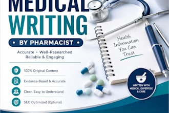 write professional medical and health articles as a pharmacist