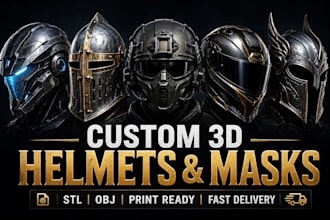 design custom printable 3d masks, helmets, cosplay stl files