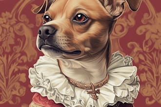 do custom pet portrait, dog portrait, cat portrait