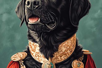 paint your royal renaissance pet portrait