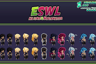 create anime or oc character designs in swl sprite styles