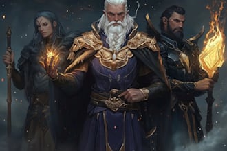 model dynamic dnd fantasy oc artwork featuring a dragon slaying hero