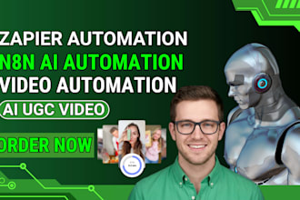 build n8n ai workflow automation, ai ugc video automation, zapier automation,