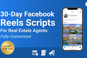 write 30 facebook reels scripts for real estate agents