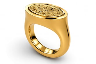 create minimalistic and luxury ring design with 3d rendering