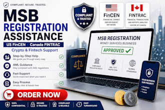 assist with US and canada msb registration fincen fintrac
