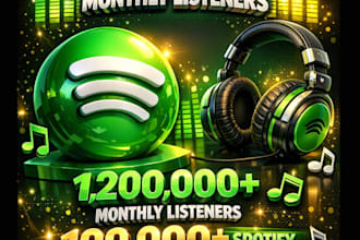 get spotify monthly listeners and 100,000 spotify streams playlist pitching