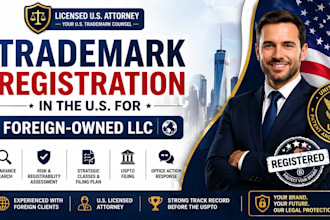 do trademark registration in the US for foreign owned llc