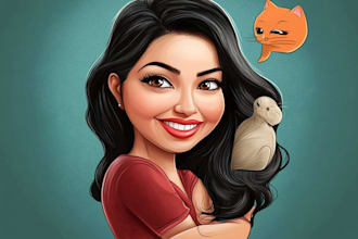 draw black and white portrait or ink caricature art