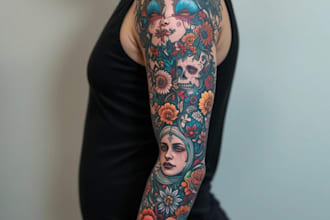 draw a unique flower tattoo for you
