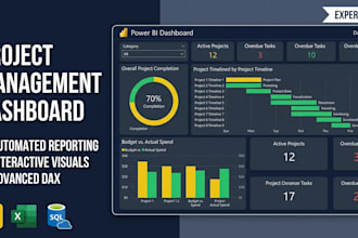 build advance project mangement dashbord using power bi