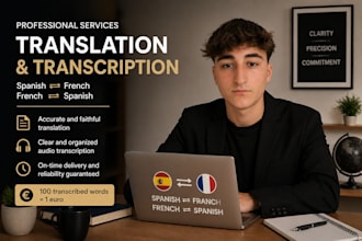 translate french to spanish and transcribe your texts