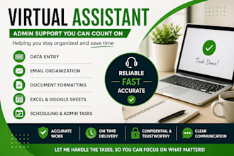 be your virtual assistant for data entry, excel and admin support