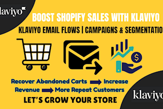 setup klaviyo email flows, campaigns and segmentation for shopify